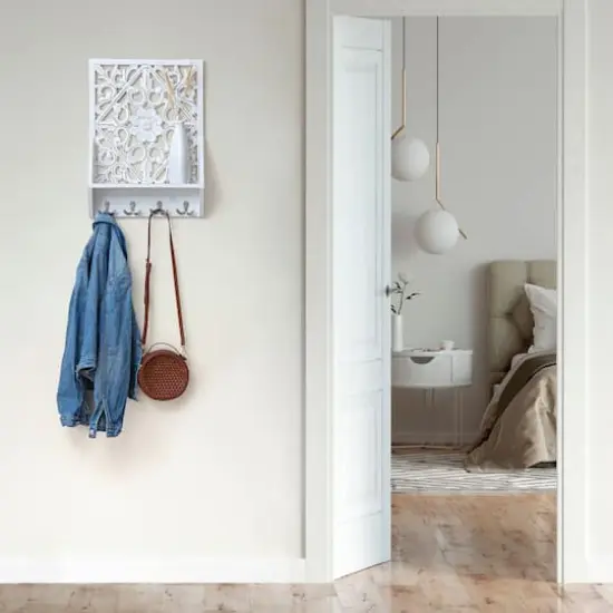 Habitat Decorative Vertical White Carved Wall Hanging {3}