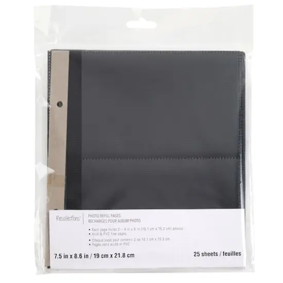 7.5" x 8.6" Black 2-Up Photo Refill Pages by Recollections&trade; {1}