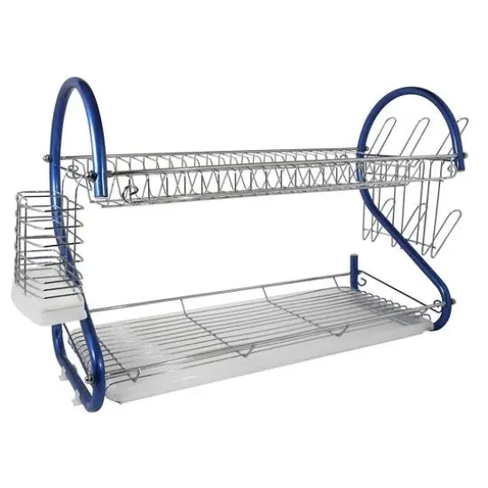 Better Chef Blue 2-Tier 22" Chrome Plated Dish Rack {1}