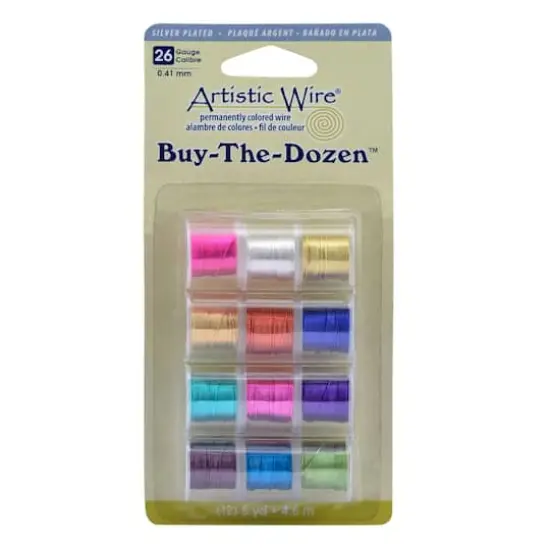 Artistic Wire&reg; 26 Gauge Buy the Dozen&trade; Silver Plated Tarnish Resistant Colored Copper Craft Wire {1}