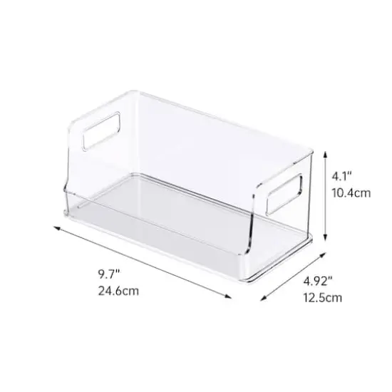 Small Clear Stacking Plastic Open Bin by Simply Tidy&reg; {4}