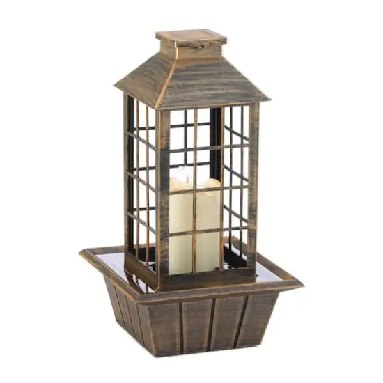 13.5" Bronzed Lantern LED Tabletop Fountain {3}