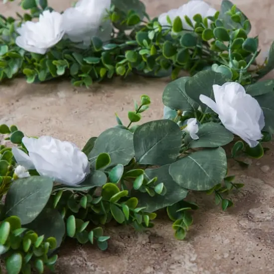 6ft. White Rose Foliage Garland by Ashland&reg; {3}