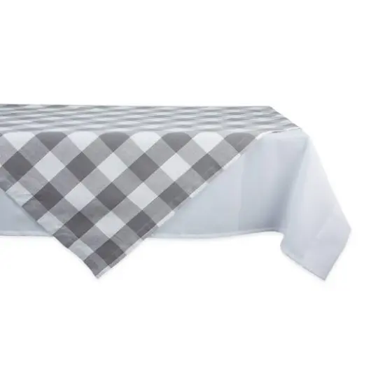 DII&reg; 40" Buffalo Check Table Topper Gray {1}