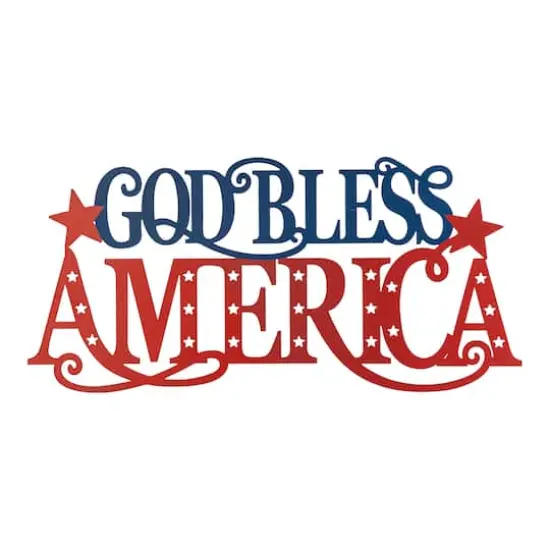 Glitzhome&reg; 24" Patriotic God Bless America Wall D&eacute;cor {1}
