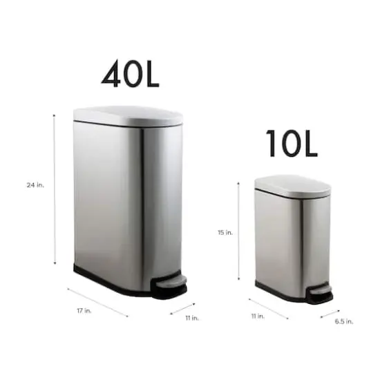 Organize It All 2 Pack Stainless Steel Trash Bins {5}
