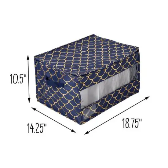 Honey Can Do Golden Scallop Print Stemware Storage Box Set {13}