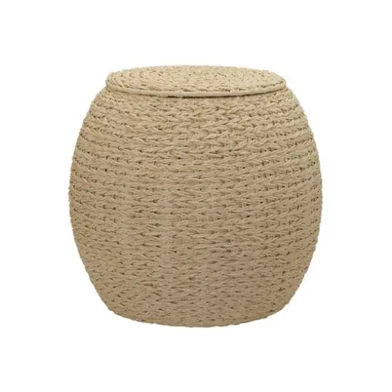 Household Essentials 19" Woven Storage End Table White {1}