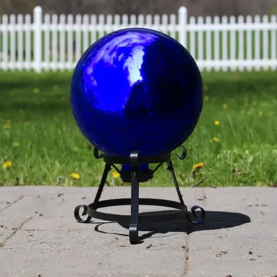10" Mirrored Garden Gazing Ball Blue {5}