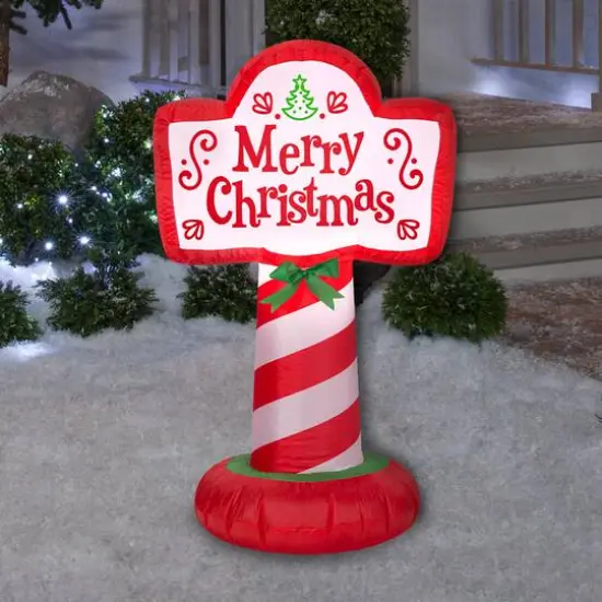 3.5ft. Airblown&reg; Inflatable Merry Christmas Sign {3}
