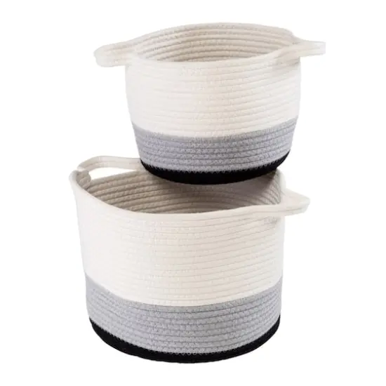Honey Can Do Black & White Ombré Nesting Cotton Rope Storage Basket Set {6}