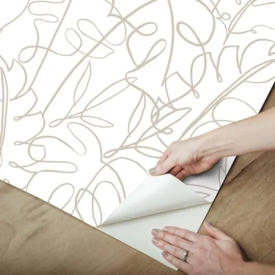 RoomMates Tamara Day Tropical Signature Peel & Stick Wallpaper White and Light Brown {10}