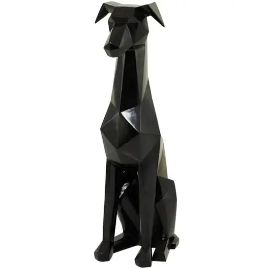 30" Silver Cubist Dog Sculpture Gold {2}