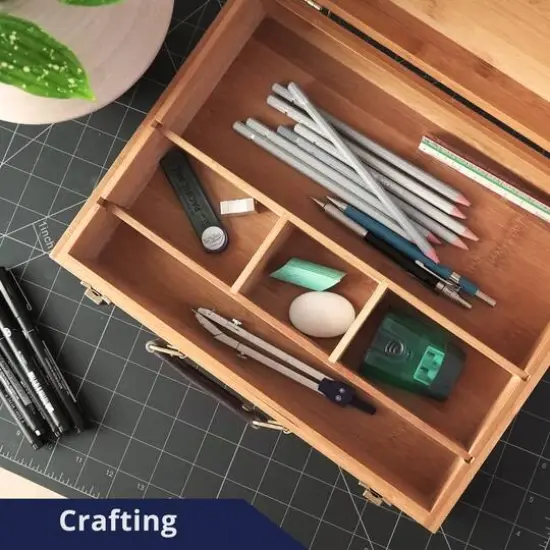 Pacific Arc 14" x 11" Bamboo Paint Box with Palette & 5 Compartments {9}