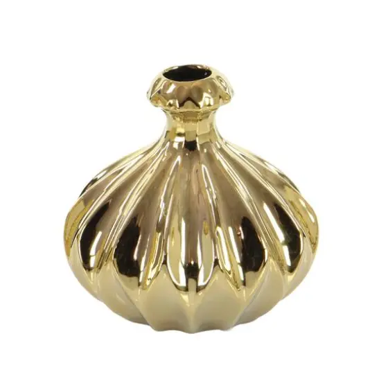 6" Gold Stoneware Glam Vase, 3ct. {3}