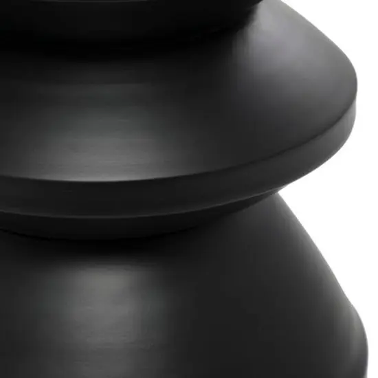 18" Black Metal Art Deco Inspired Accent Table {7}