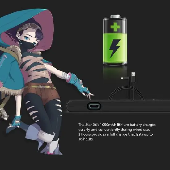 XPPen 10" x 6" Star 06 Wireless Graphics Drawing Tablet {6}