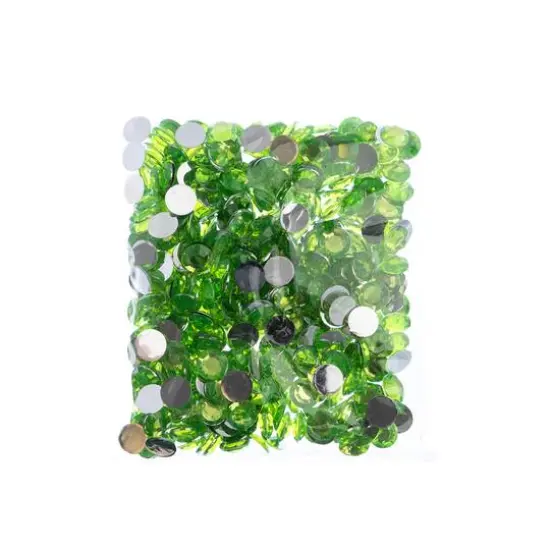 John Bead Acrylic Round Flat Back Rhinestones, 10mm Peridot {4}