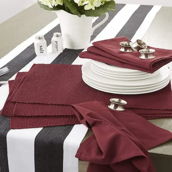 DII&reg; Ribbed Cotton Placemats, 6ct. Blackberry {5}