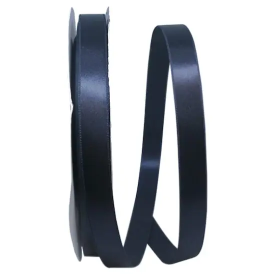 JAM Paper 5/8" x 100yd. Double Face Satin Allure Ribbon Navy {1}