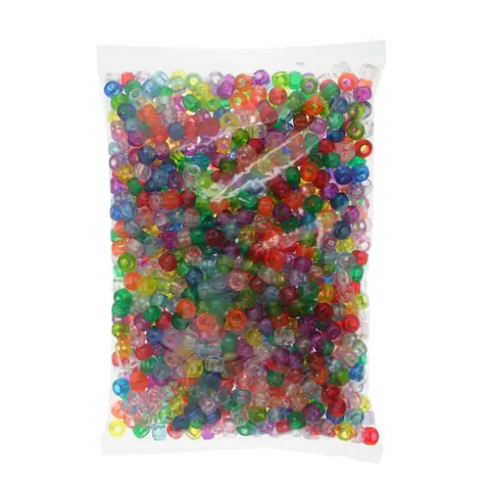 John Bead 9mm Transparent Pony Beads, 1,000ct. Assorted {6}