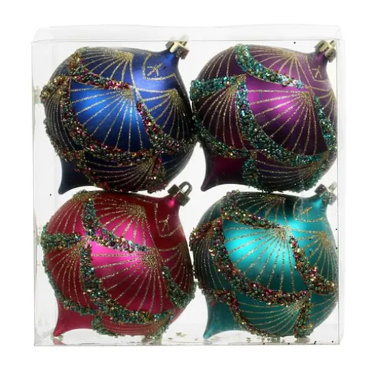 4 Pack 4.7" Jewels & Jolly Shatterproof Onion Ornaments by Ashland&reg; {3}