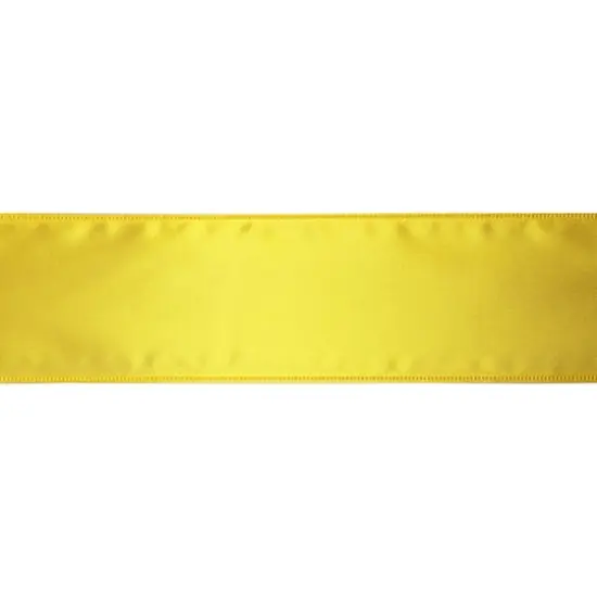 2.5" x 10yd. Satin Wired Ribbon by Celebrate It® Specialty Bright Yellow {5}
