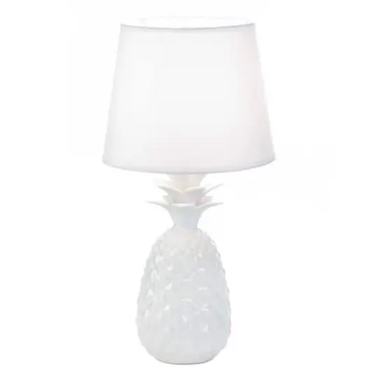 19.5" White Pineapple Table Lamp {1}