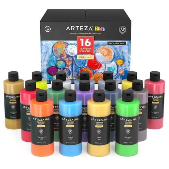 Arteza&reg; Kids 16 Color Premium Tempera Paint Set {1}
