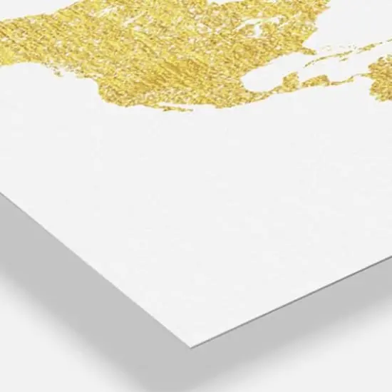 Designart Golden Map Of The Earth Fashion 3 Panel Large Wall Clock {4}