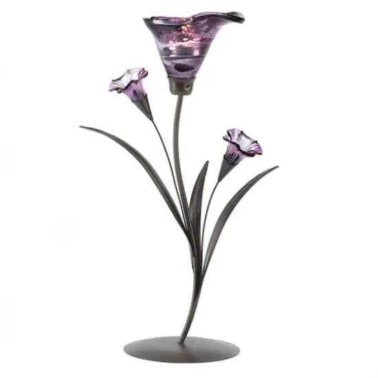 13.5" Twilight Bloom Tealight Holder {1}