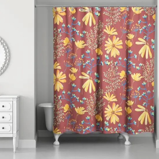 Spring Florals Shower Curtain Red {3}
