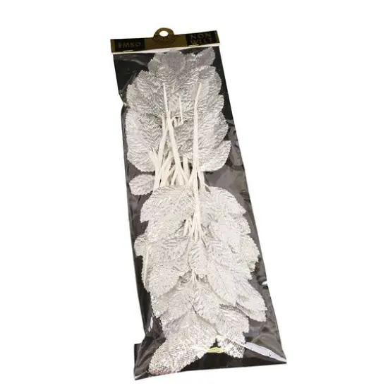 JAM Paper Emko Silver Leaf Spray Floral Accessories, 12ct. {1}