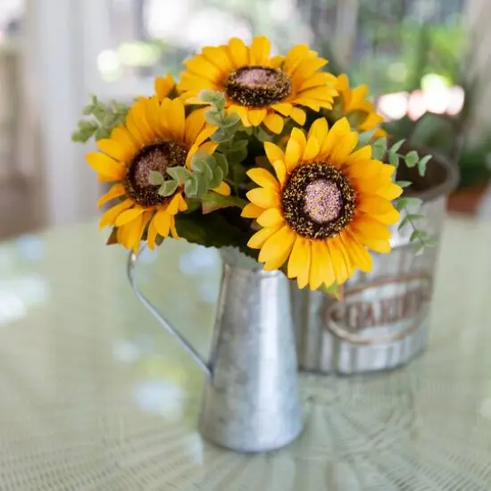 Flora Bunda&reg; 13" Yellow Sunflowers in Watering Tin {3}