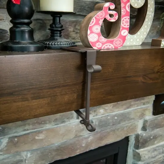 Brown Mantel Garland & Christmas Stocking Holder, 2ct. {20}