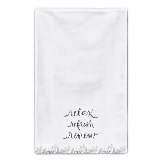 Relax Refresh Renew Tea Towel Set Green and White {5}
