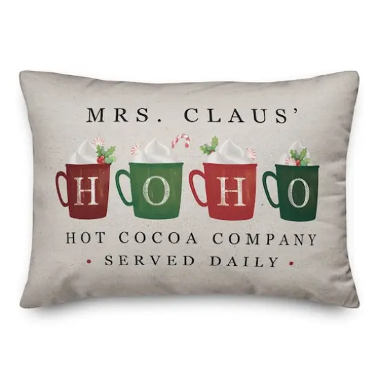 Mrs Claus Hoho Cocoa 14x20 Throw Pillow {1}