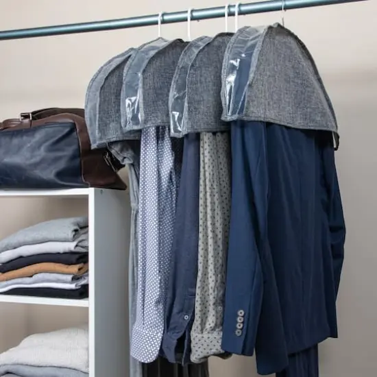 Household Essentials Hanging Garment Shoulder Covers, 4ct. Graphite {3}