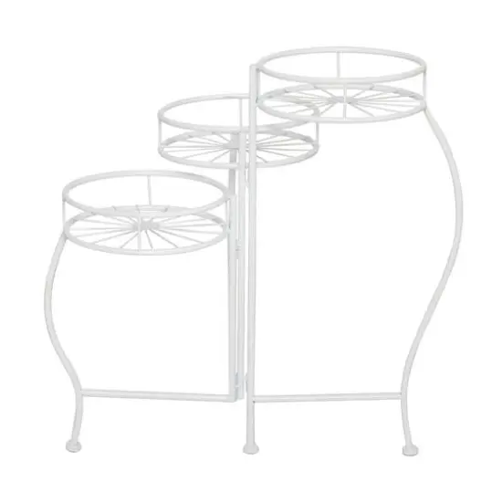 White Iron Transitional Plantstand, 21" x 19" x 18" {6}