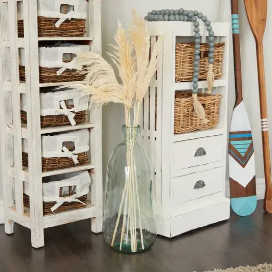 Clear Recycled Glass Handmade Spanish Vase 9" x 9" x 20" {7}