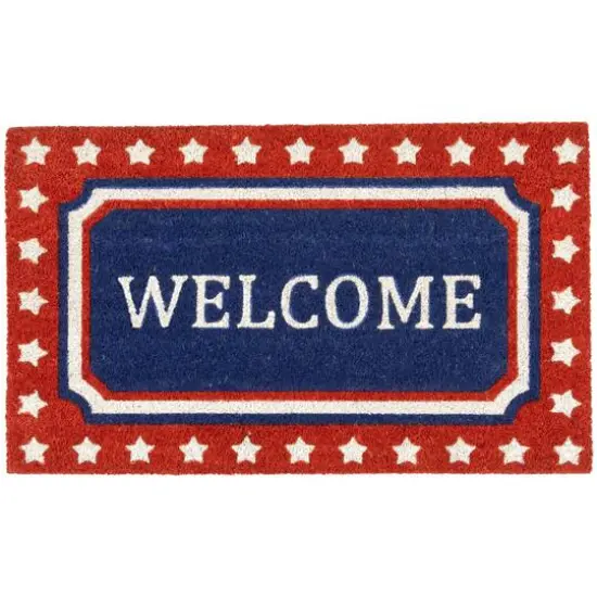 Red, White & Blue Patriotic Welcome Doormat {1}