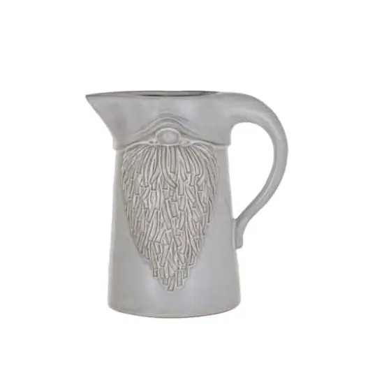 Hello Honey&reg; 1qt. White Embossed Stoneware Gnome Shaped Pitcher in Reactive Glaze {1}
