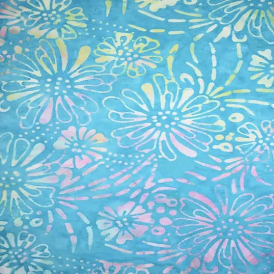Feldman Premium Indonesian Batik Turquoise Tie Dye Daisy Fabric {3}