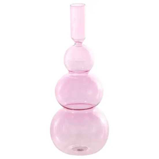 10" Multicolor Glass Triple Ascending Bubble Taper Candle Holder Set, 3ct. {10}