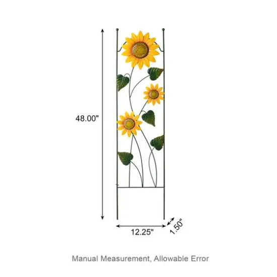 Glitzhome&reg; 4ft. Metal Sunflowers Garden Trellis {6}