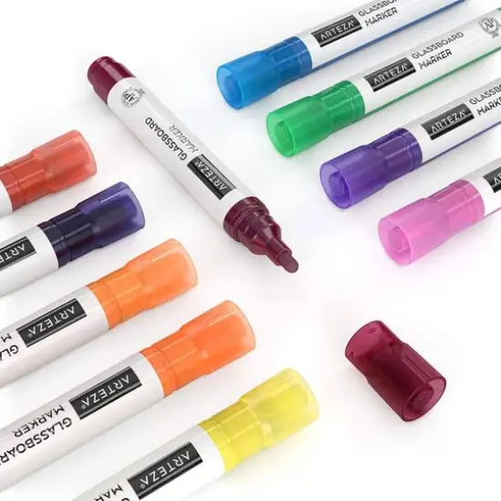 Arteza&reg; 10 Color Neon Glass Board Marker Set {4}