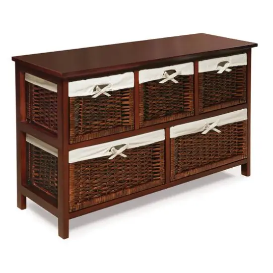 Badger Basket Cherry Five Wicker Basket Storage Unit {1}
