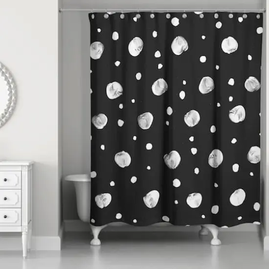 Cute Dots Shower Curtain Black {3}