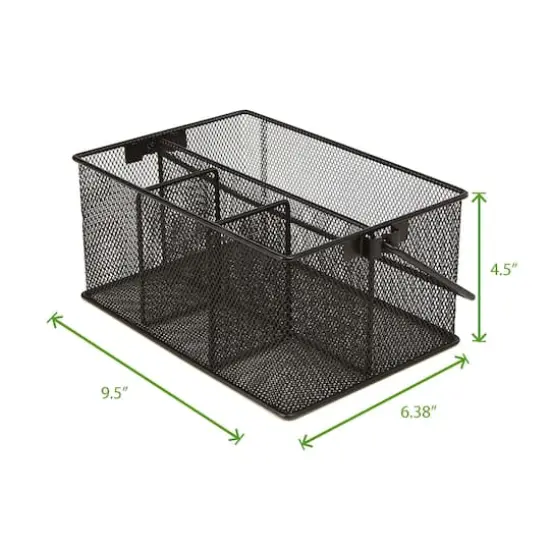Mind Reader Black Mesh Storage Basket Organizer {3}