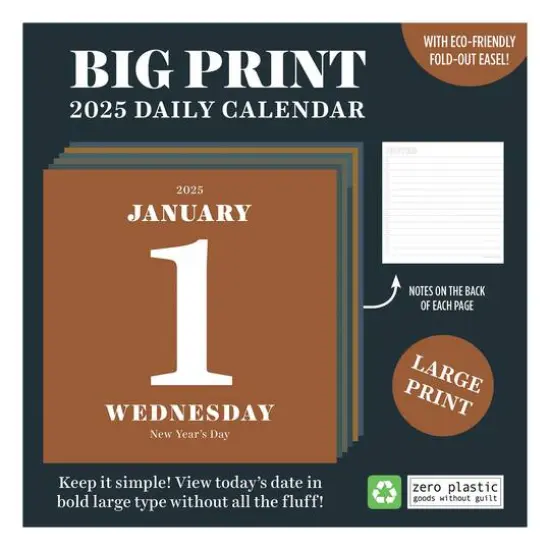 TF Publishing 2025 Big Print Daily Desktop Calendar {3}